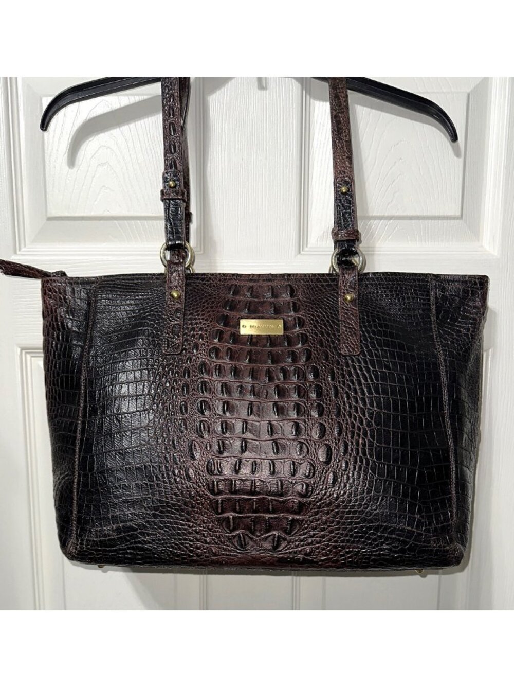 Brahmin Asher Leather Tote Bag Black and Brown Handbag